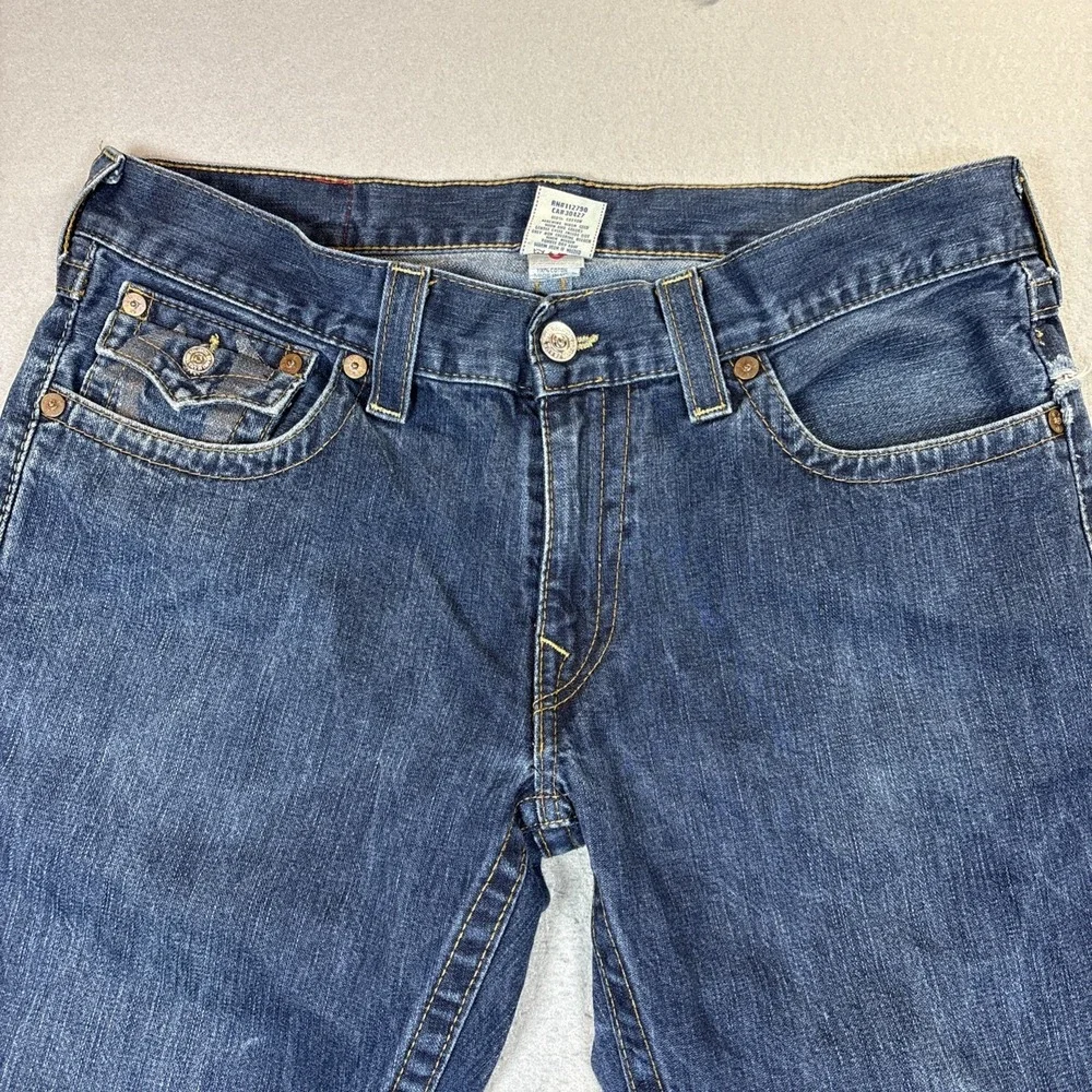 True Religion Men's Billy Bootcut with Flap Pockets Dark Wash Size 36 x33‎